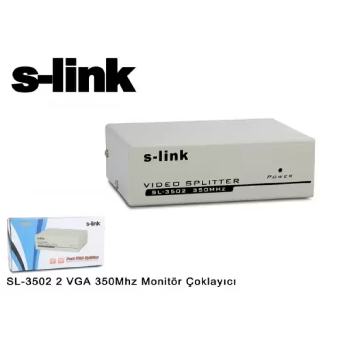 S-Link Sl-3502 2 Vga 350Mhz Monitör Çoklayıcı