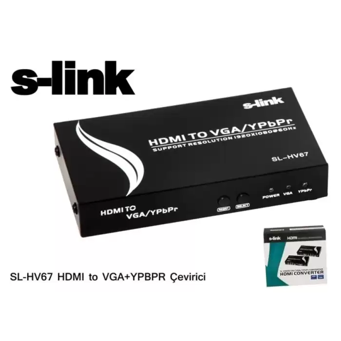 S-Link Sl-Hv67 Hdmı To Vga+Ypbpr Çevirici Adaptör