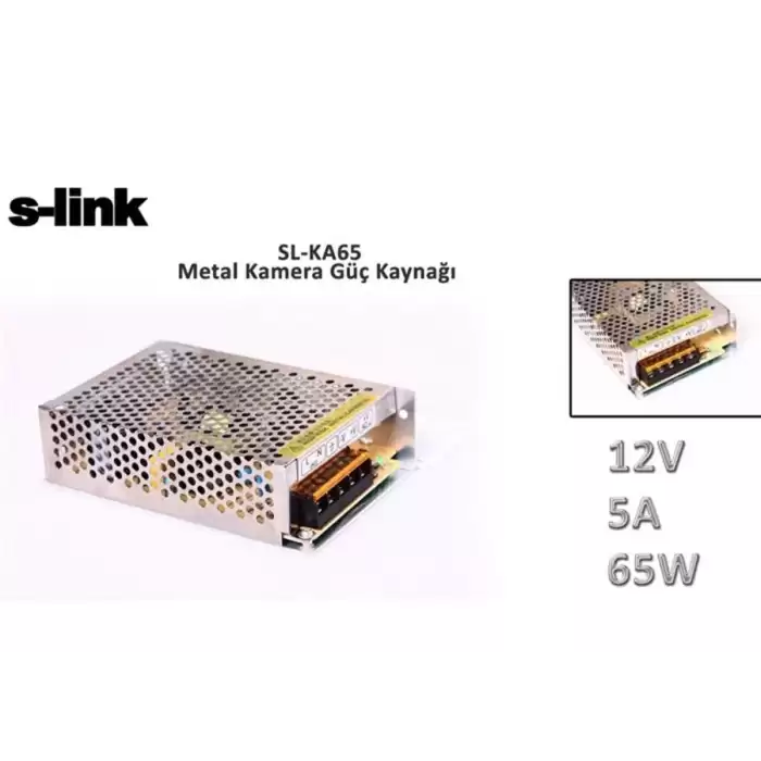 S-Link Sl-Ka65 12V 5A 65W Metal Kamera Güç Kaynağı