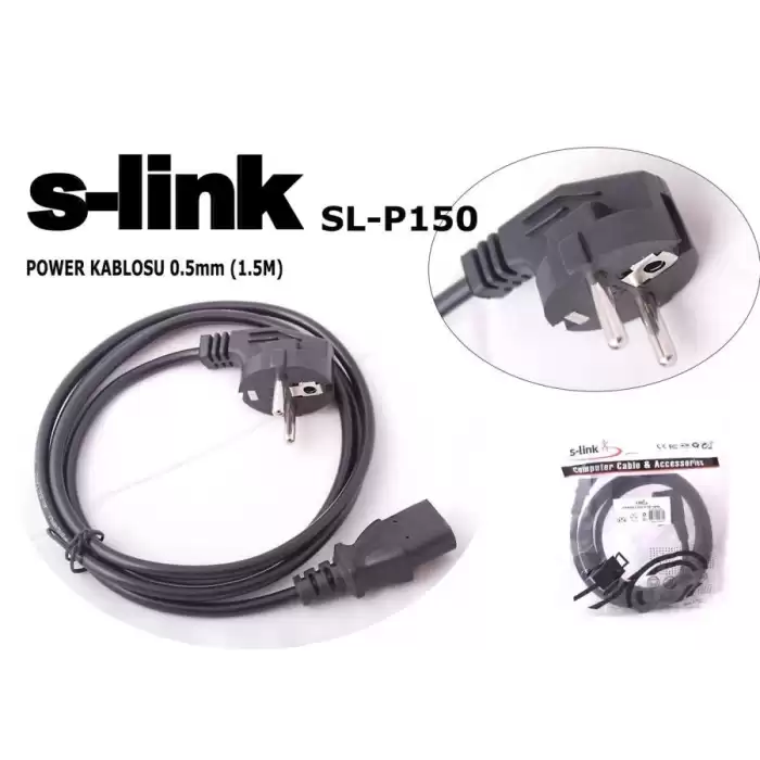 S-Link Sl-P150 1.5Mt 0.50Mm Power Elektrik Kablosu