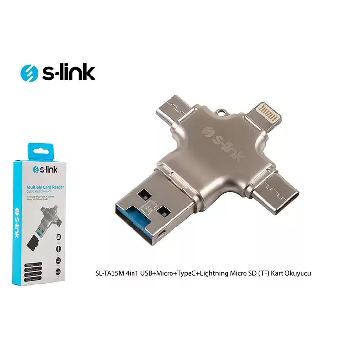 S-Link Sl-Ta35M 4İn1 Usb+Micro+Typec+Lightning Micro Sd (Tf) Kart Okuyucu