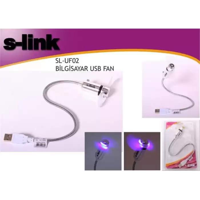 S-Link Sl-Uf02 Anahtarlı + Ledli Usb Fan