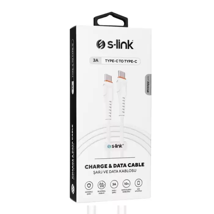 S-Link Sw-C130 1M 60W Typec To Typec Hızlı Data + Sarj Kablosu