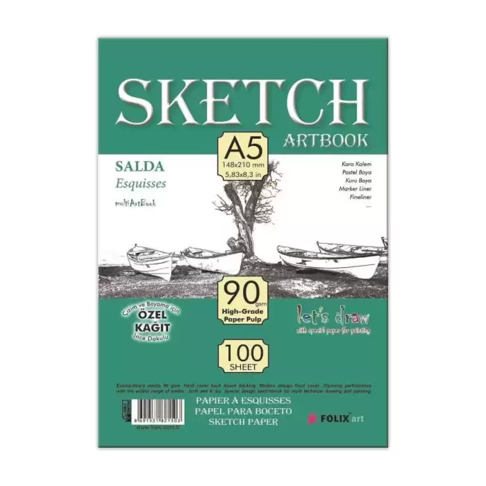 Salda Bloknot Sketch Tutkallı A5 90 Gr 100 Sy 821503