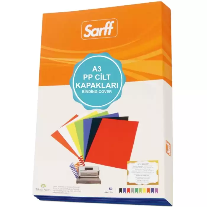 Sarff Cilt Kapağı Plastik Opak A3 450 Mıc Kırmızı 15201130 - 50li Paket