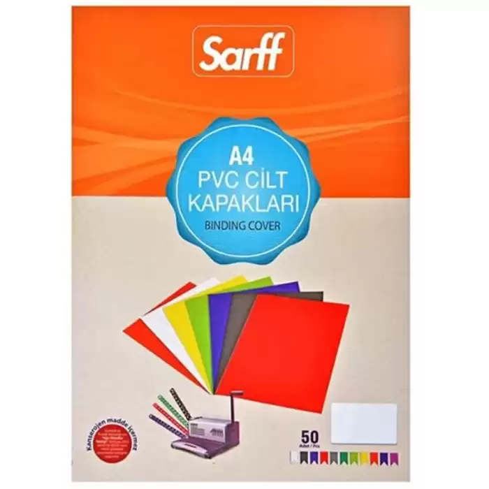 Sarff Cilt Kapağı Plastik Opak A4 450 Mıc Beyaz 15201106 - 50li Paket