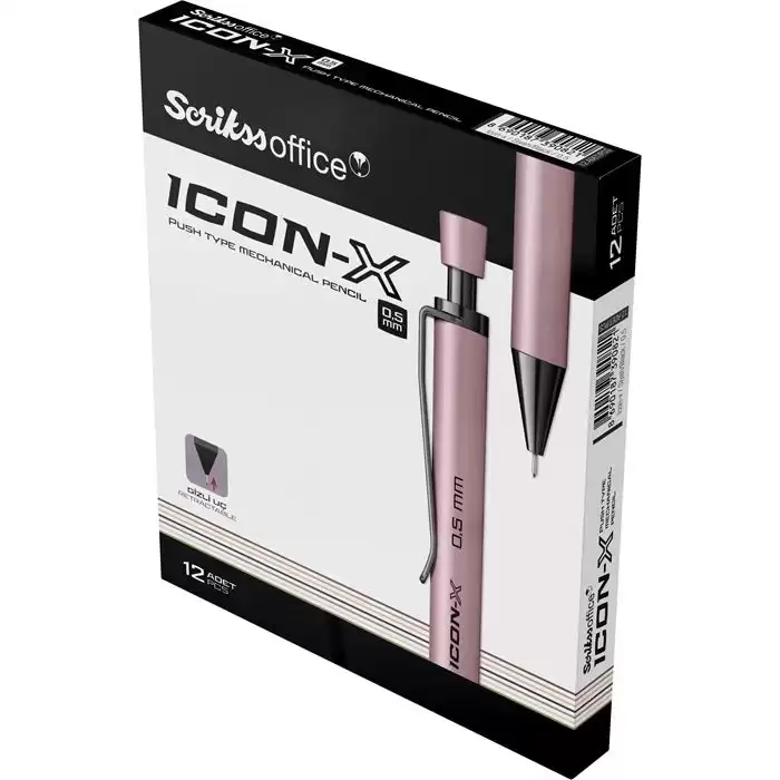 Scrikss Versatil Kalem Icon-X Metal 0.5 Mm Siyah 12 Li