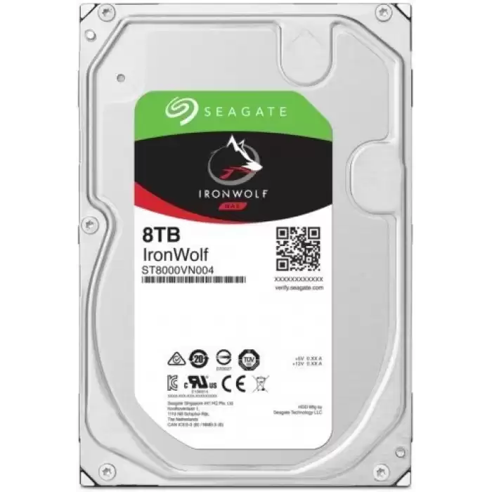 Seagate 8Tb St8000Vn004 Ironwolf 3,5 7200Rpm 256Mb Rv Sensör, Sata 3, 7-24  Nas Diski