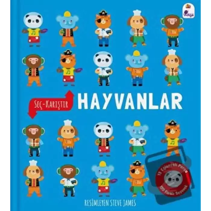 Seç - Karıştır: Hayvanlar (15 Eğlenceli Parça, 120 Farklı Seçenek) (Ciltli)