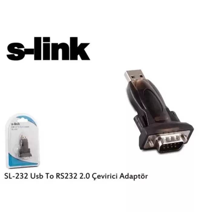 S-Link Sl-232 V1.0 Usb To Rs232 2.0 Çevirici Adaptör