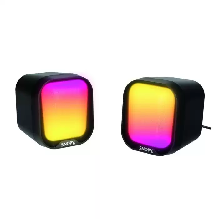 Snopy Sn-87U 2.0 Mini Rgb Işıklı 2Wx2Ch Siyah Usb Gaming Speaker Hoparlör