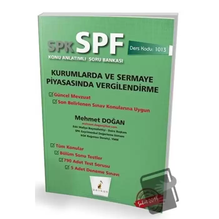 SPK - SPF Kurumlarda ve Sermaye Piyasasında Vergilendirme Konu Anlatımlı Soru Bankası