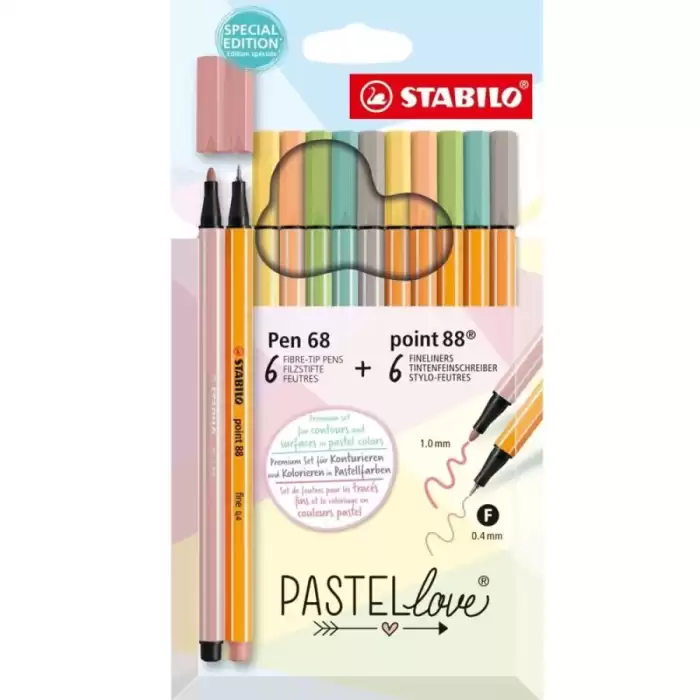 Stabilo Point 88 & Pen 68 Pastellove 12 Li 6888/12-7-7