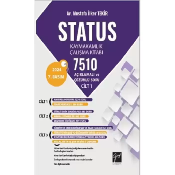 Status Kaymakamlık Çalışma Kitabı 7510 Açıklamalı Ve Çözümlü Soru