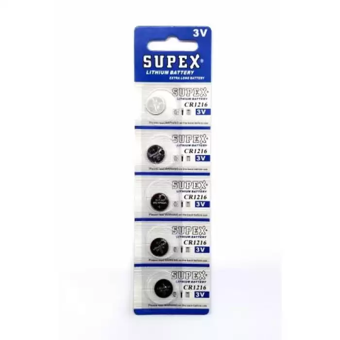 Supex Cr1216-C5 3V Lityum Düğme Pil 5Li Paket