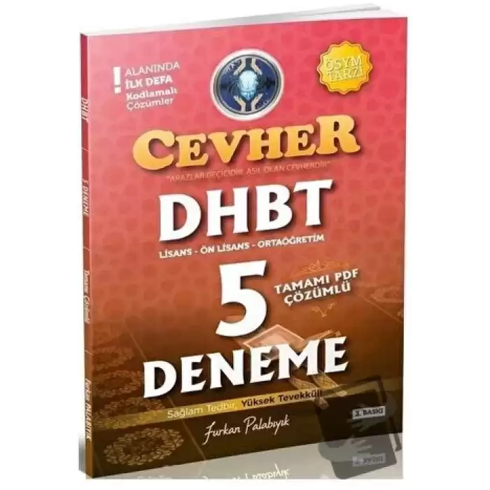 Tahayyül DHBT Cevher 5 Deneme PDF Çözümlü