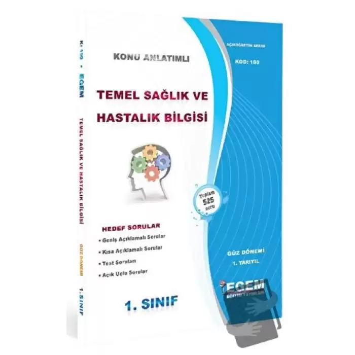 Temel Sağlık ve Hastalık Bilgisi Konu Anlatımlı Soru Bankası - Güz Dönemi (1. Yarıyıl) (190)