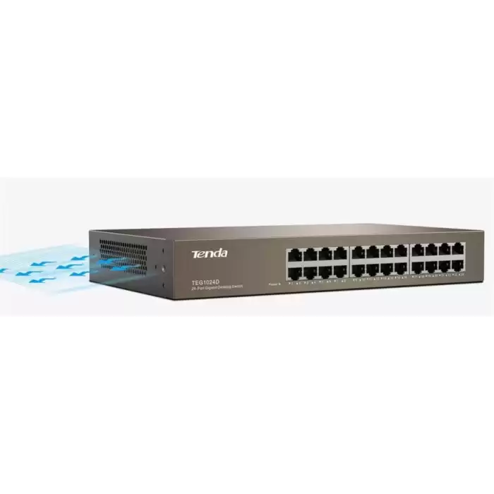 Tenda Teg1024D 24 Port 10-100-1000 Mbps Switch Çelik Kasa Rack Mount