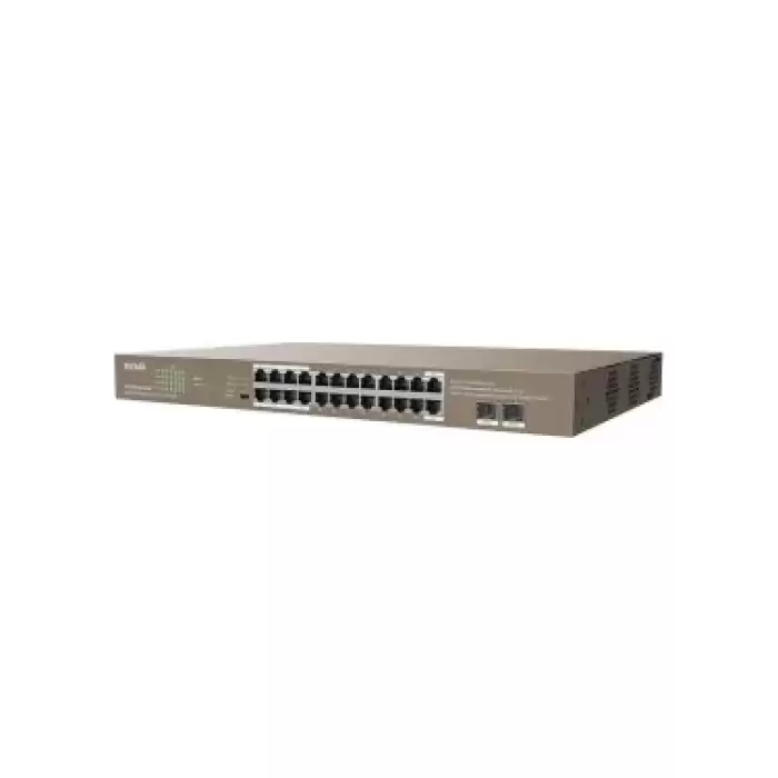 Tenda Teg1126P-24-410W 24 Port Poe+ 10-100-1000 2 Port Sfp Switch Çelik Kasa Rack Mount