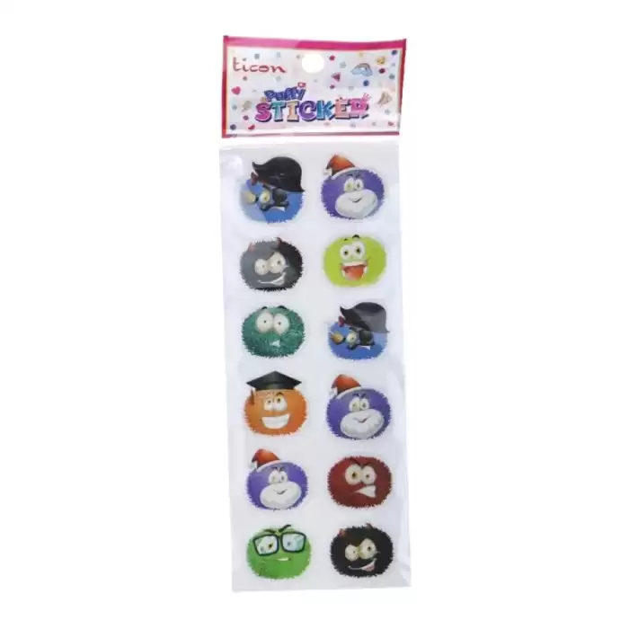 Ticon Puffy Sticker Gülen Yüz Tps-001/2 - 20li Paket