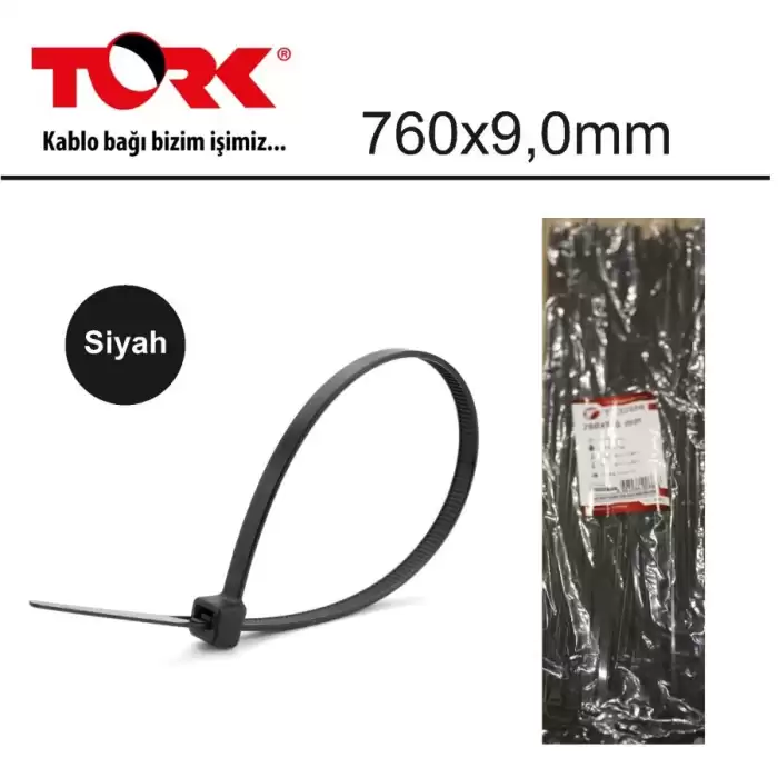 Tork Trk-760-9,0Mm Siyah 100Lü Kablo Bağı