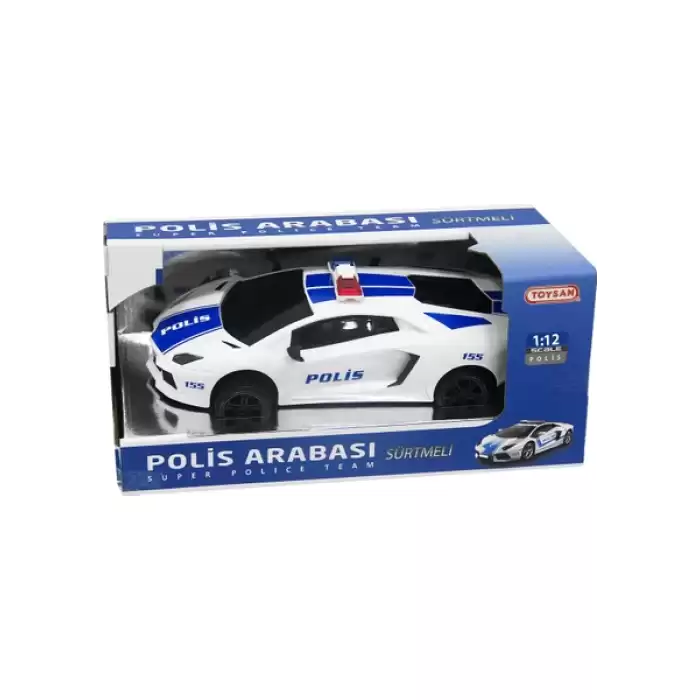 Toysan Oyuncak Sürtmeli Polis Arabası 1:12 Police Car