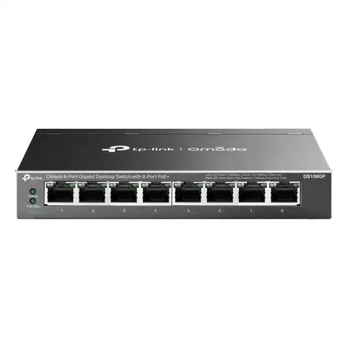 Tp-Link Ds108Gp 8 Port 10-100-1000 Poe+ Switch Çelik Kasa Rack Mount