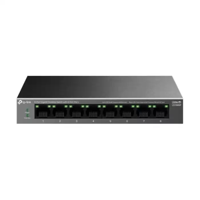 Tp-Link Ls108Gp 10-100-1000 Mbps 8 Port Poe+ Switch Metal Kasa