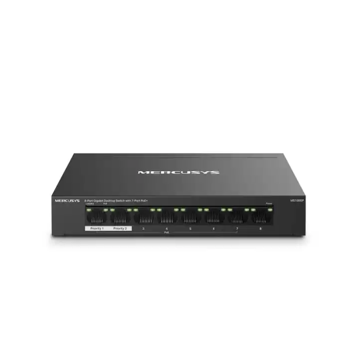 Tp-Link Mercusys Ms108Gp 7 Port 10-100-1000 Mbps Poe+ Switch Metal Kasa