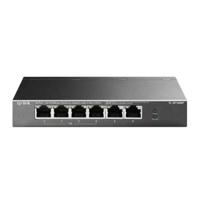 Tp-Link Tl-Sf1006P 5 Port 4 Port Poe+ 10-100 Mbps 2 Port Uplink Switch Çelik Kasa