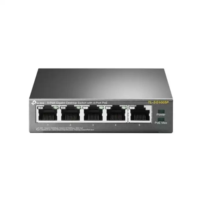 Tp-Link Tl-Sg1005P 5 Port 4 Port Poe+ 10-100-1000 Mbps Switch Çelik Kasa