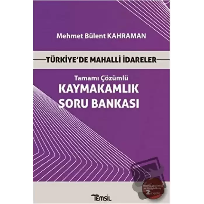 Türkiye’de Mahalli İdareler - Kaymakamlık Tamamı Çözümlü Soru Bankası