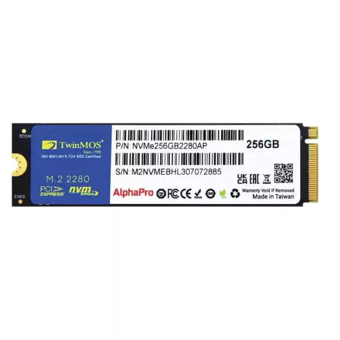 Twinmos 256Gb Nvme256Gb2280Ap M.2 Pcıe Gen3 Nvme Ssd (3600-3250Mb-S) Tlc 3Dnand Ssd Disk