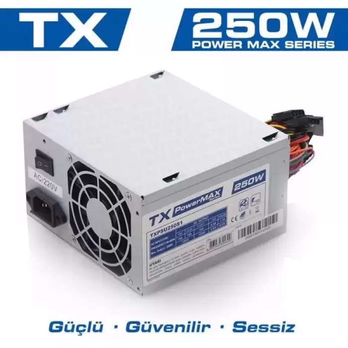 Tx Txpsu250S1 Powermax 250W 2Xsata, 2Xıde Bilgisayar Güç Kaynağı