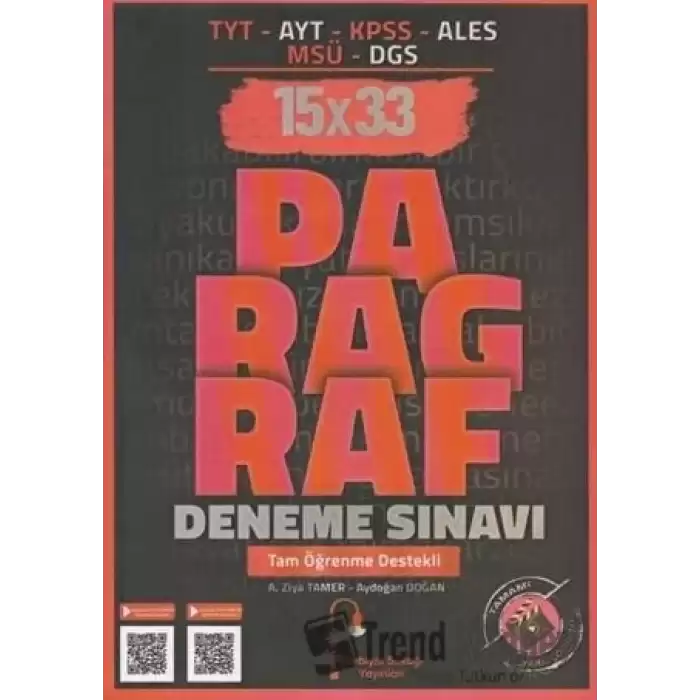 TYT AYT KPSS ALES MSÜ DGS Paragraf 15x33 Deneme