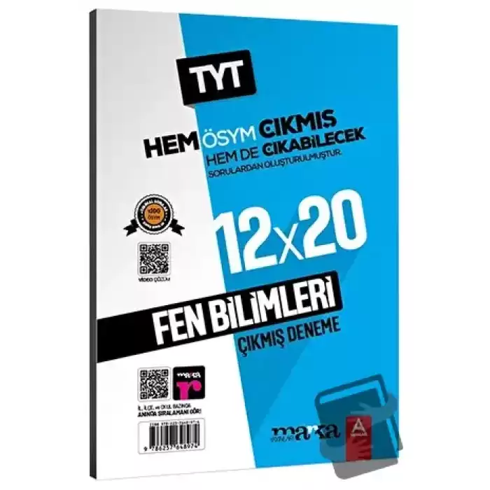 TYT Fen Bilimleri ÖSYM Çıkmış ve Çıkabilecek Sorulardan Oluşturulmuş 12 Deneme Sınavı Tamamı Video Çözümlü