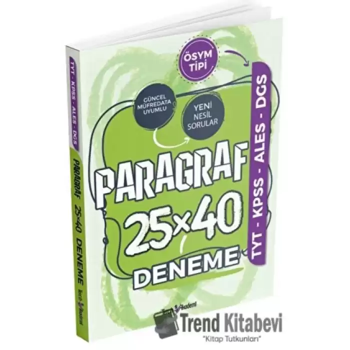 TYT-KPSS-ALES-DGS Çalıştıran Parağraf X40 Deneme