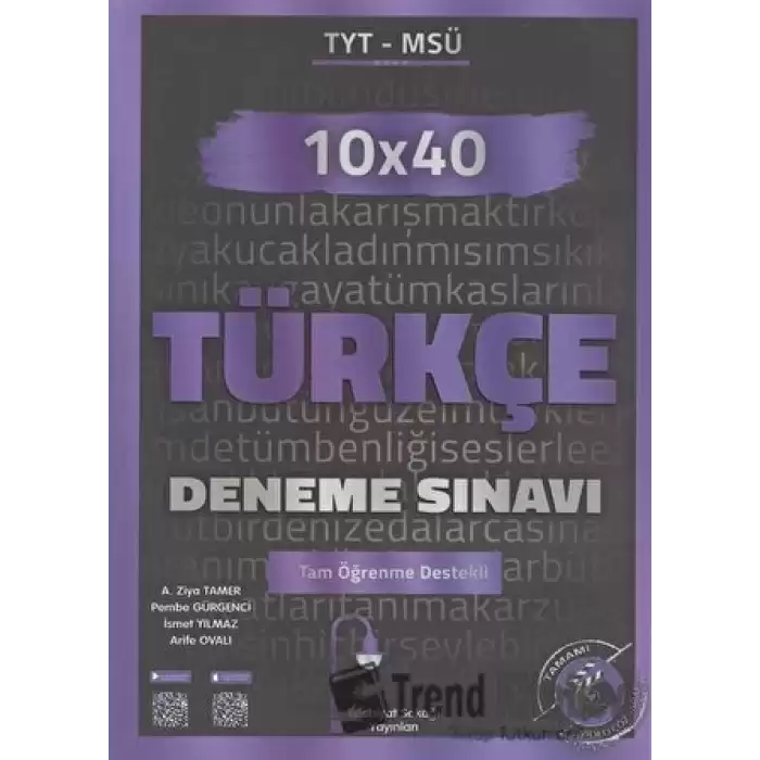 TYT - MSÜ Türkçe 10x40 Deneme Sınavı