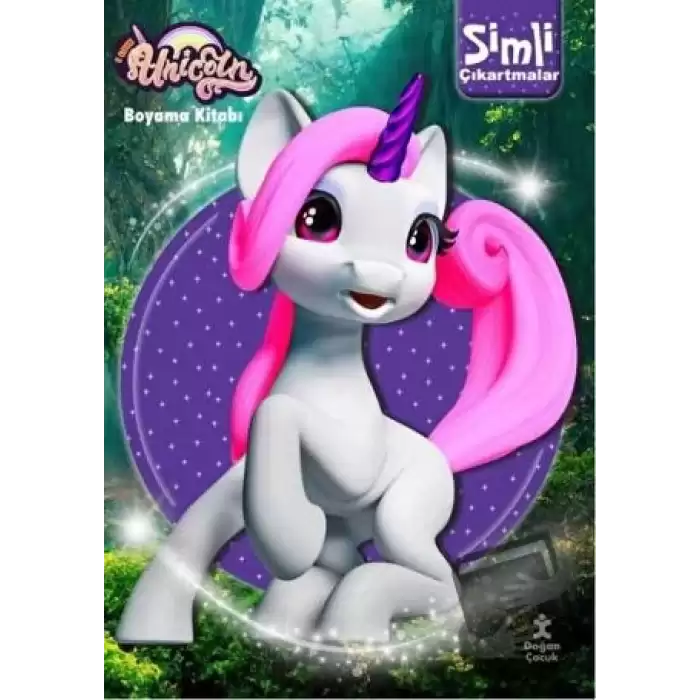 Unicorn Simli Çıkartmalı Boyama Kitabı