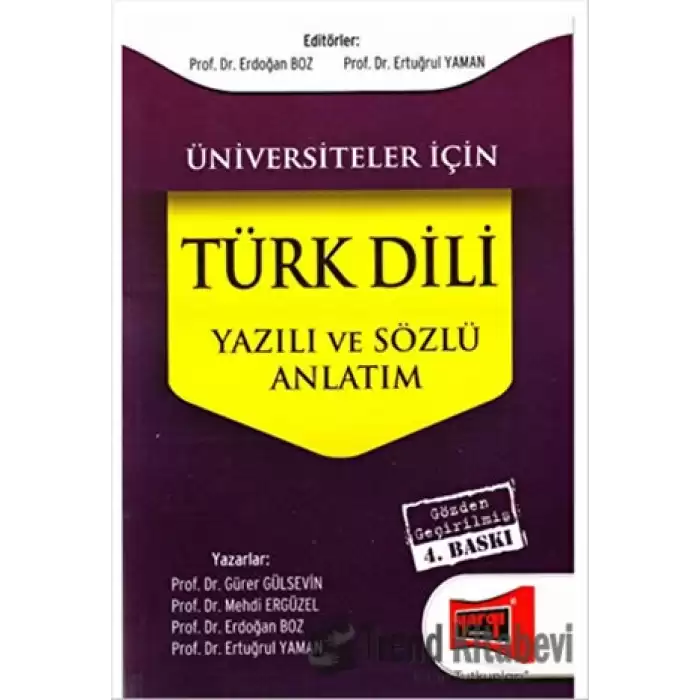 Üniversiteler İçin Türk Dili Yazılı ve Sözlü Anlatım