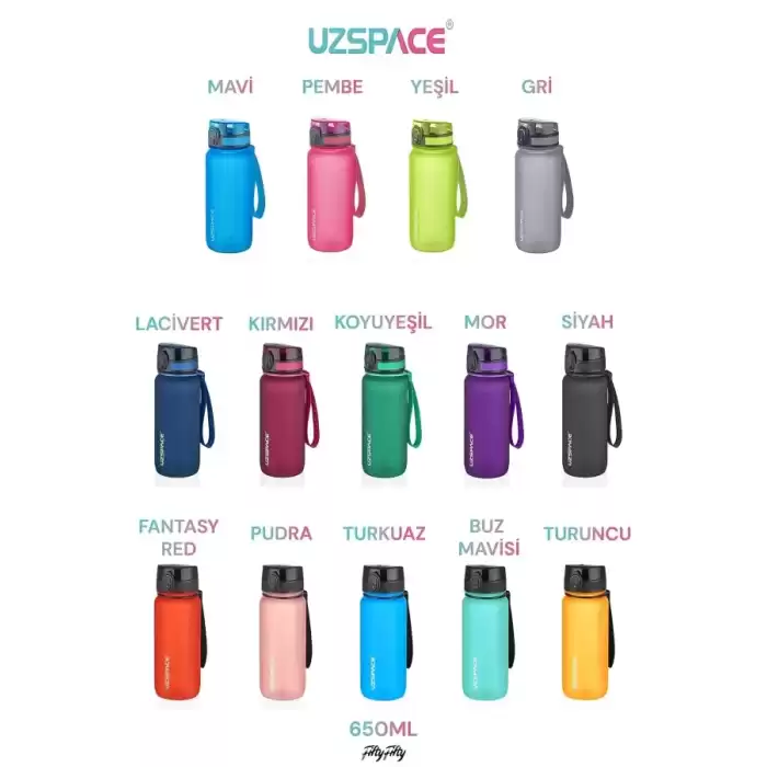 Uzspace Matara Tritan 650 Ml Karışık Renk 3037-6