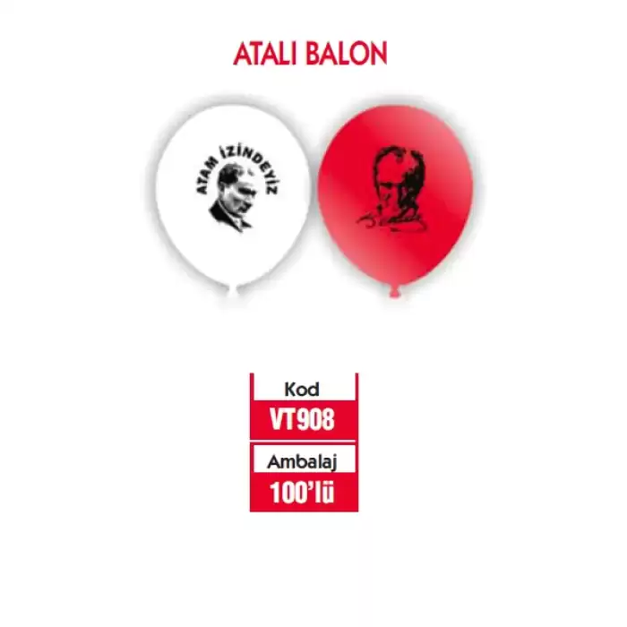 Vatan Balon Atam İzindeyiz 100 Lü Vt908