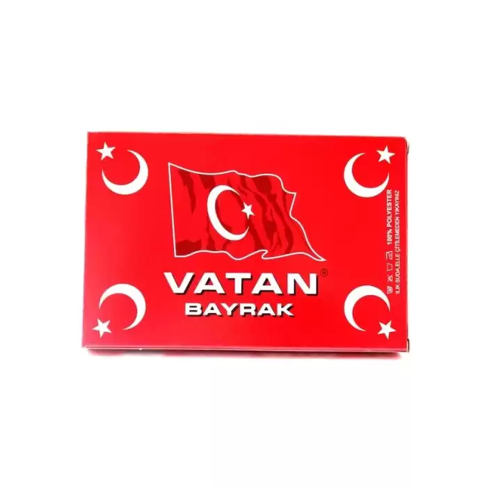 Vatan Türk Bayrağı Atalı %100 Polyester 100X150 Vt209