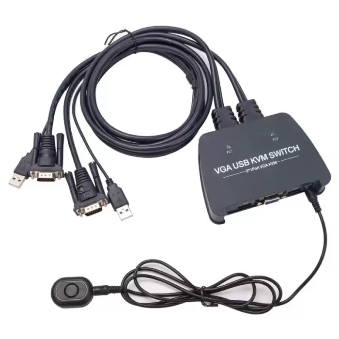 Vcom Dd211-2K 2 Port Vga 1080P@60Hz Plastik Kasa Kvm Switch