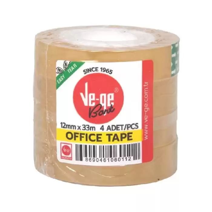 Vege Selefon Bant Offıce Tape 12X33 ( 4 Lü Paket) - 4lü Paket