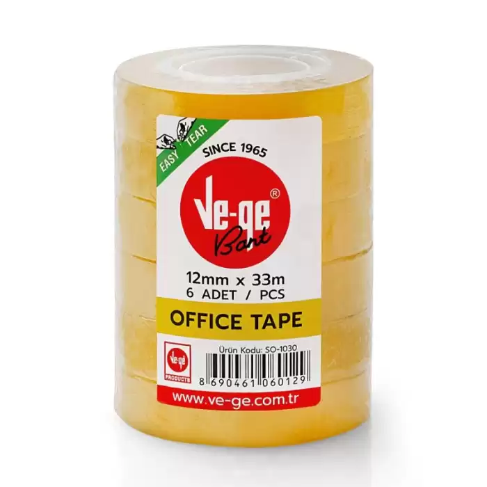 Vege Selefon Bant Offıce Tape 12X33 ( 6 Lı Paket) - 6lı Paket