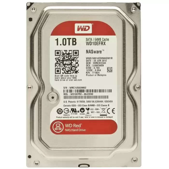 Wd 1Tb Red 3,5 64Mb 5400Rpm Wd10Efrx Harddisk