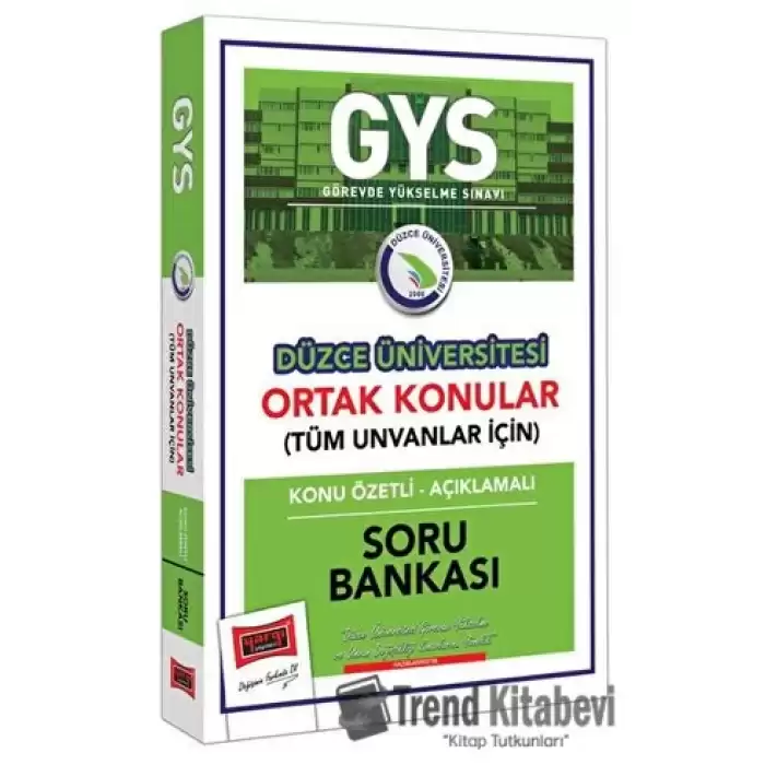 Yargı Yayınları GYS Düzce Üniversitesi Ortak Konular Konu Özetli - Açıklamalı Soru Bankası