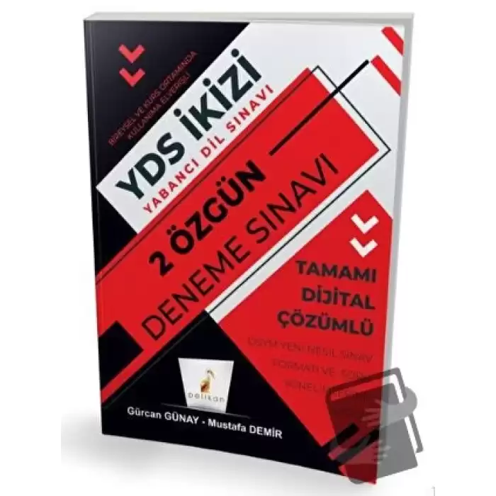 YDS İngilizce İkizi 2 Özgün Deneme Sınavı Dijital Çözümlü