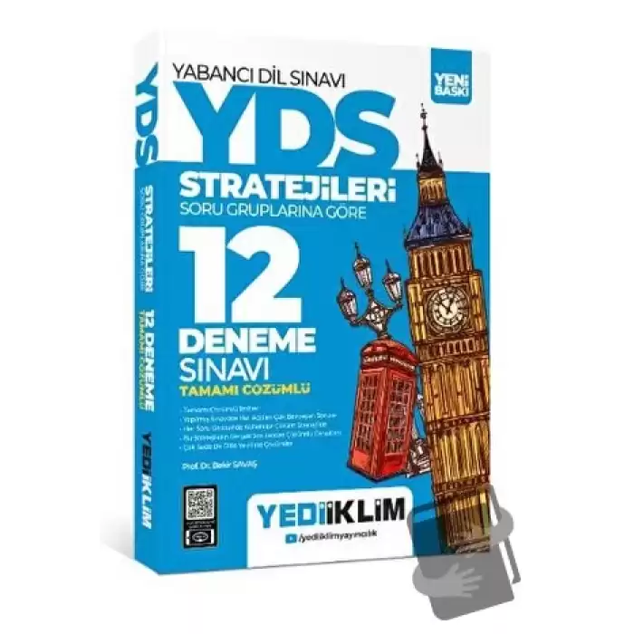 YDS - YÖKDİL Stratejileri Soru Gruplarına Göre Tamamı Çözümlü 12 Deneme Sınavı